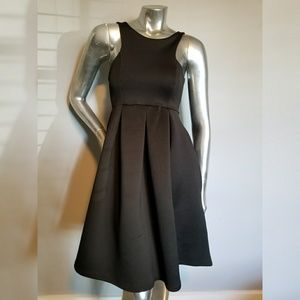 Black scuba knit dress